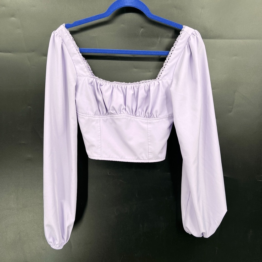 Lilac soft girl coquette romantic corset style top cottagecore modern streetwear